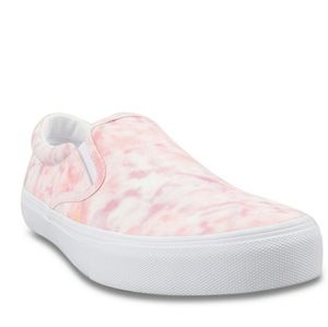 No Boundaries Women's Twin Gore Casual Slip On Shoe 8.5 Canvas Pink Tie Dye